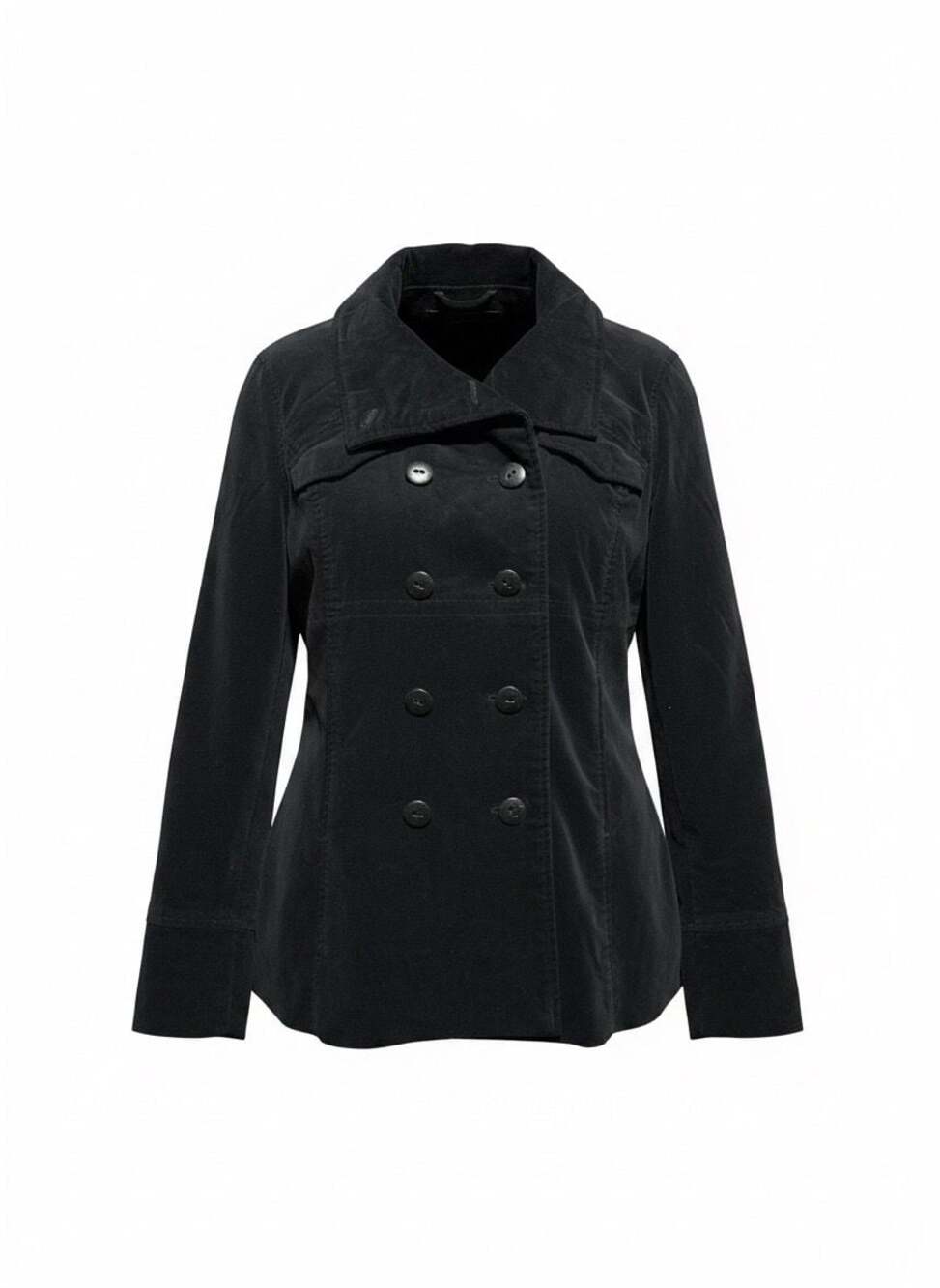 Calvin Klein Women's Black Double-Breasted Corduroy Peacoat
A03-2026